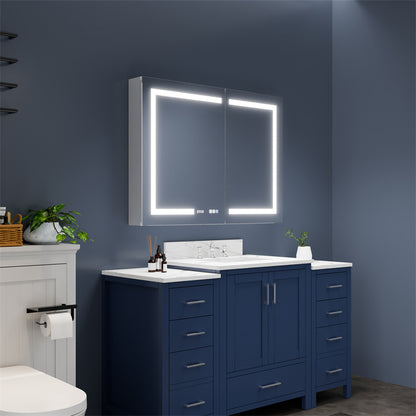 Boost-M2 44" W x 32" H Bathroom Light Medicine Cabinets with Vanity Mirror Recessed or Surface