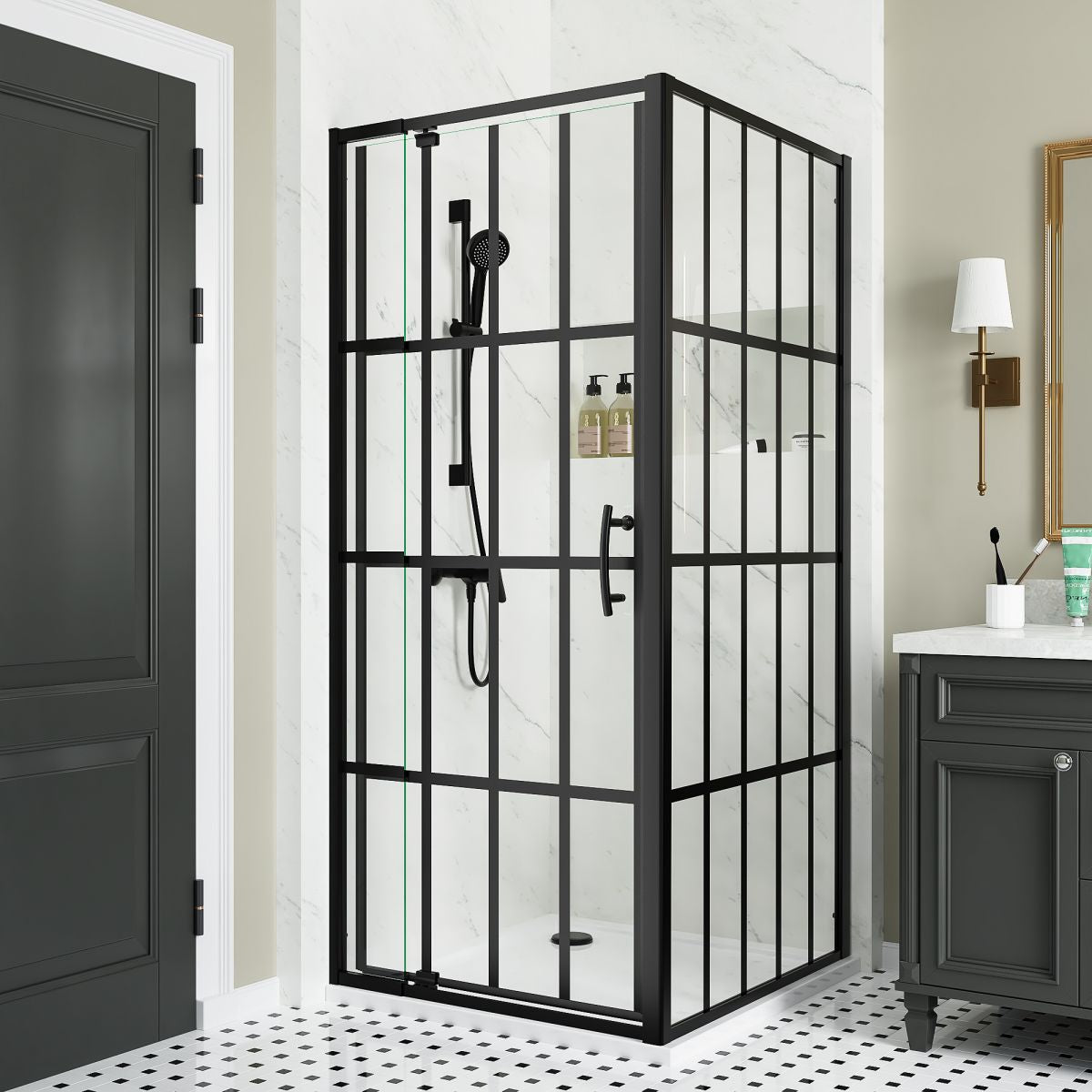 Haven Frameless Shower Door 36 in. W x 72 in. H,Corner Shower Enclosure,6mm Clear Glass,Pivot Shower Doors,Brushed Nickel,Not Shower Base