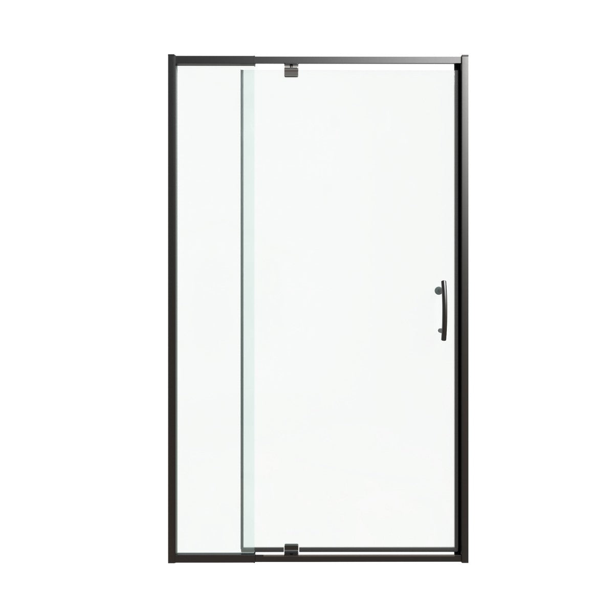 Flexi Showers 28-32" W x 72" H Glass Shower Doos Semi-Frameless,6mm Clear Tempered Glass Panel, Black Finish