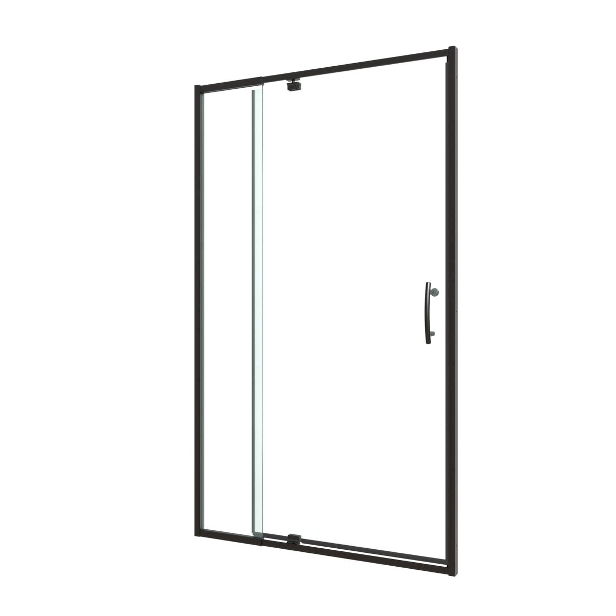 Flexi Showers 28-32" W x 72" H Glass Shower Doos Semi-Frameless,6mm Clear Tempered Glass Panel, Black Finish