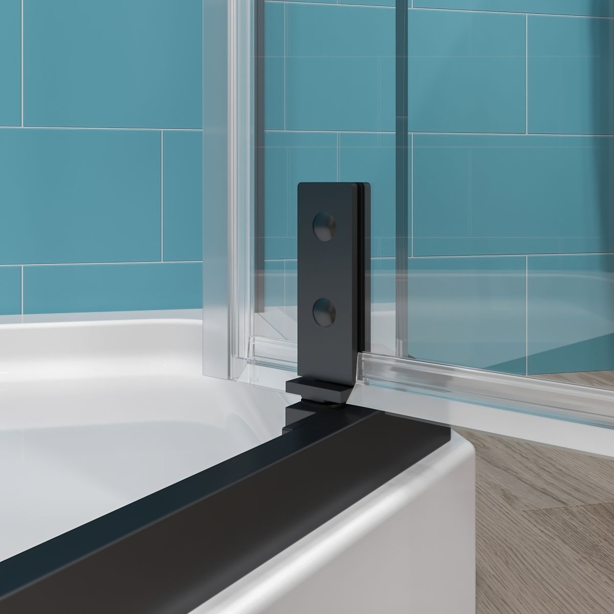 Prism Neo-Angle Frameless Shower Door 38 in. W x 72 in. H,Corner Shower Enclosure,6mm Clear Glass,Pivot Shower Doors,Matte Black,Not Base