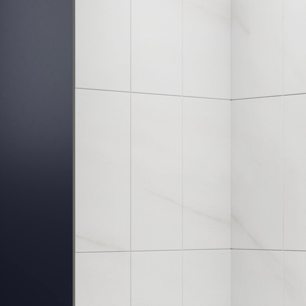 Verona 32" x 60"in Alcove Stone Shower Wall Kit for Bathroom Remodel,Fast Installation,Waterproof,Silver White