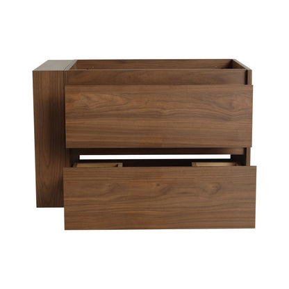 Allsumhome 30" Wall Mounting Floating Bathroom Vanity, Soft Close Drawer,Brown Oak Finish(Only Vanity, Without Basin)