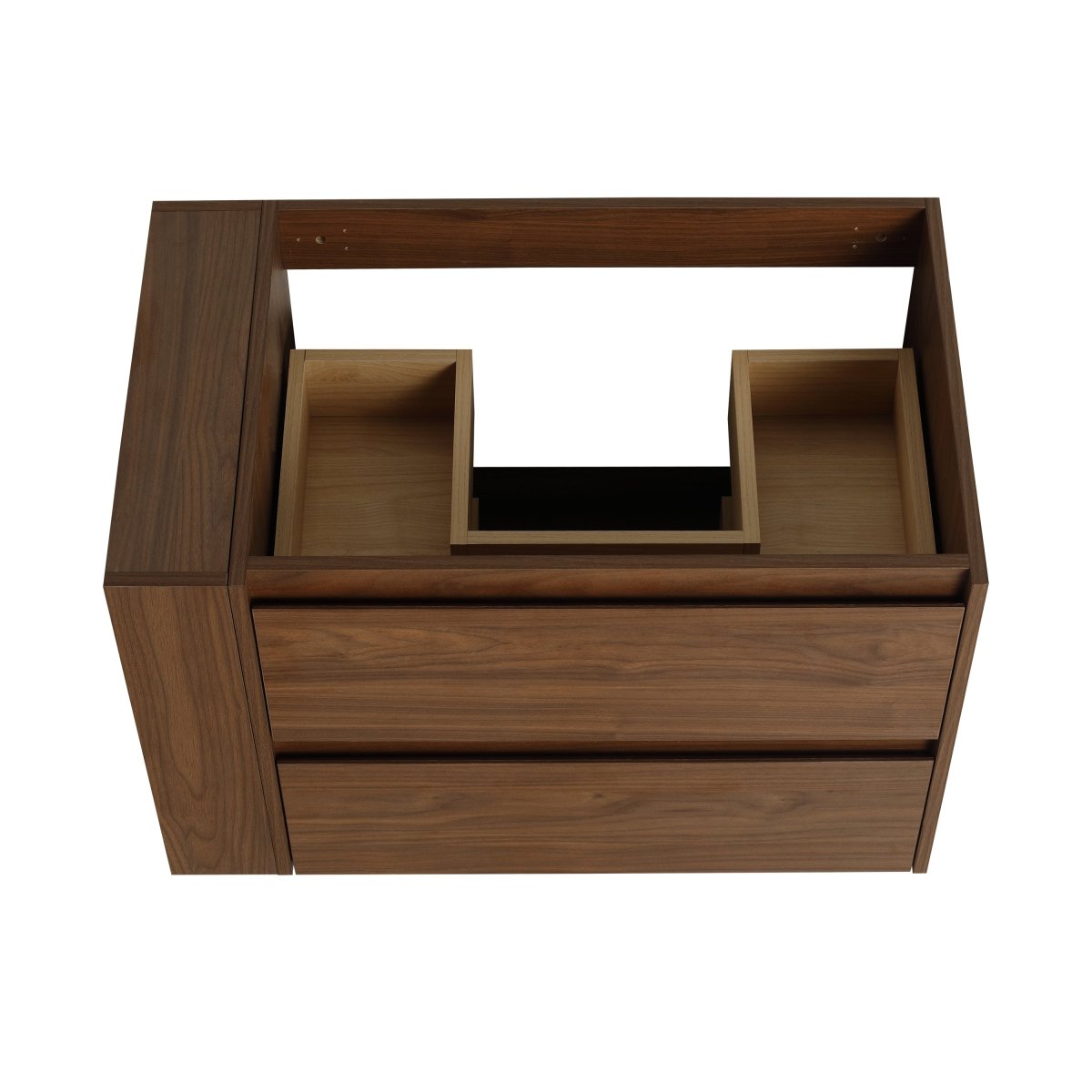 Allsumhome 30" Wall Mounting Floating Bathroom Vanity, Soft Close Drawer,Brown Oak Finish(Only Vanity, Without Basin)