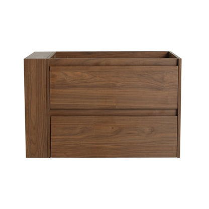 Allsumhome 30" Wall Mounting Floating Bathroom Vanity, Soft Close Drawer,Brown Oak Finish(Only Vanity, Without Basin)