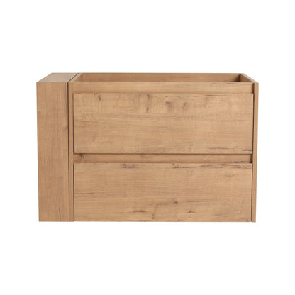 Allsumhome 30" Wall Mounting Floating Bathroom Vanity,Soft Close Drawer,Imitative Oak Finish(Only Vanity,Without Basin)