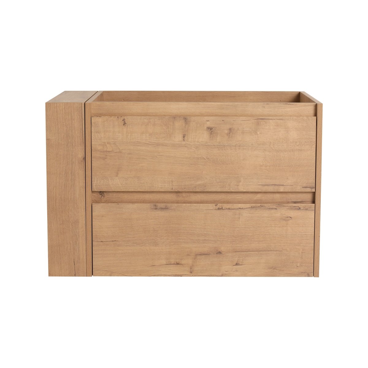 Allsumhome 30" Wall Mounting Floating Bathroom Vanity,Soft Close Drawer,Imitative Oak Finish(Only Vanity,Without Basin)