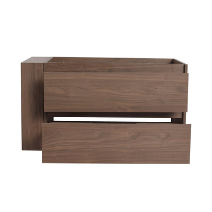 Allsumhome 36"Wall Mounting Floating Bathroom Vanity, Soft Close Drawer,Brown Oak Finish(Only Vanity,Without Basin)