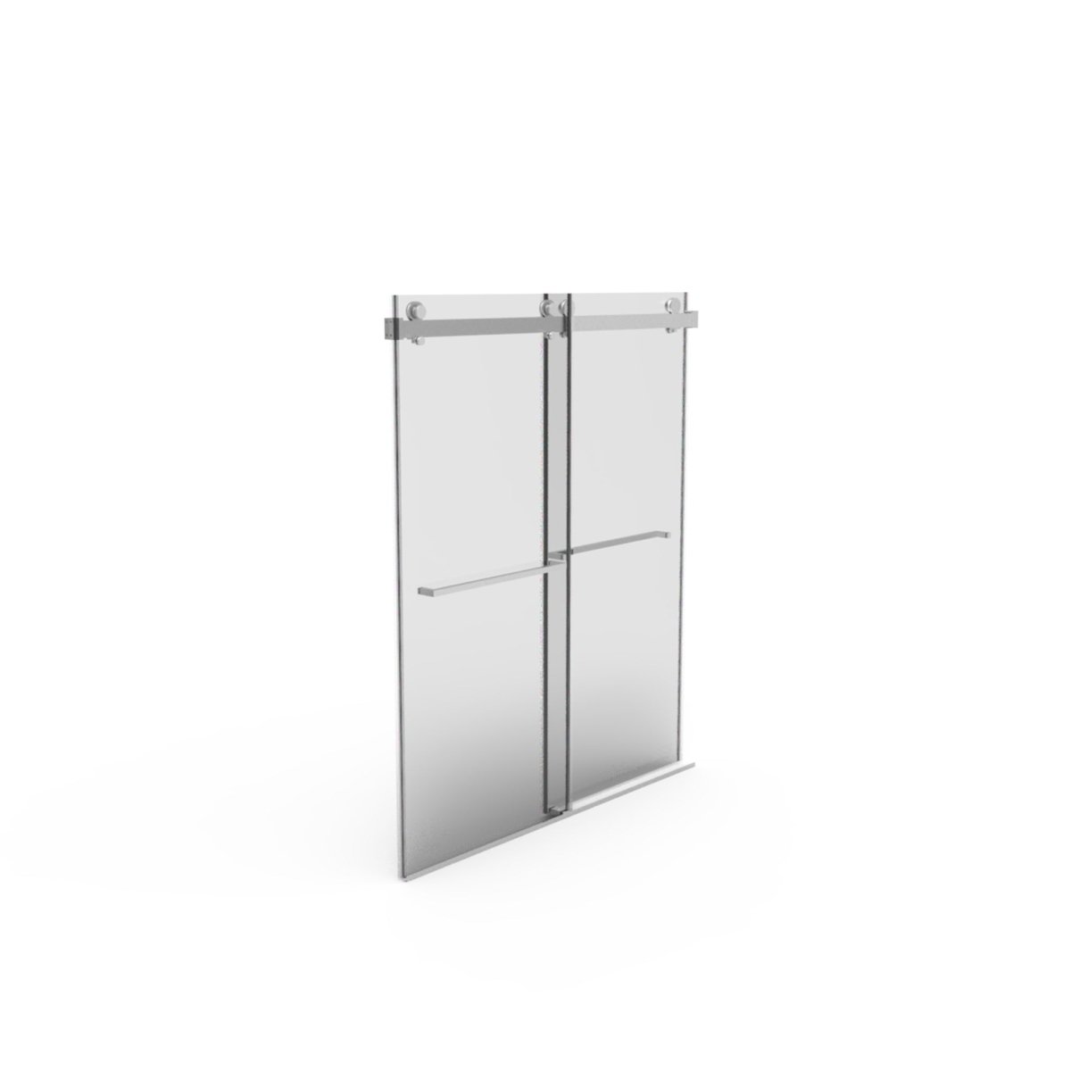 Allsumhome 56" - 60"W x 70"H Frameless Double Sliding Shower Door,8mm Laminated Glass,Tempered Glass Shower Enclosure,Brushed Nickel Buffer