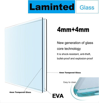 Allsumhome 56" - 60"W x 70"H Frameless Double Sliding Shower Door,8mm Laminated Glass,Tempered Glass Shower Enclosure,Brushed Nickel Buffer