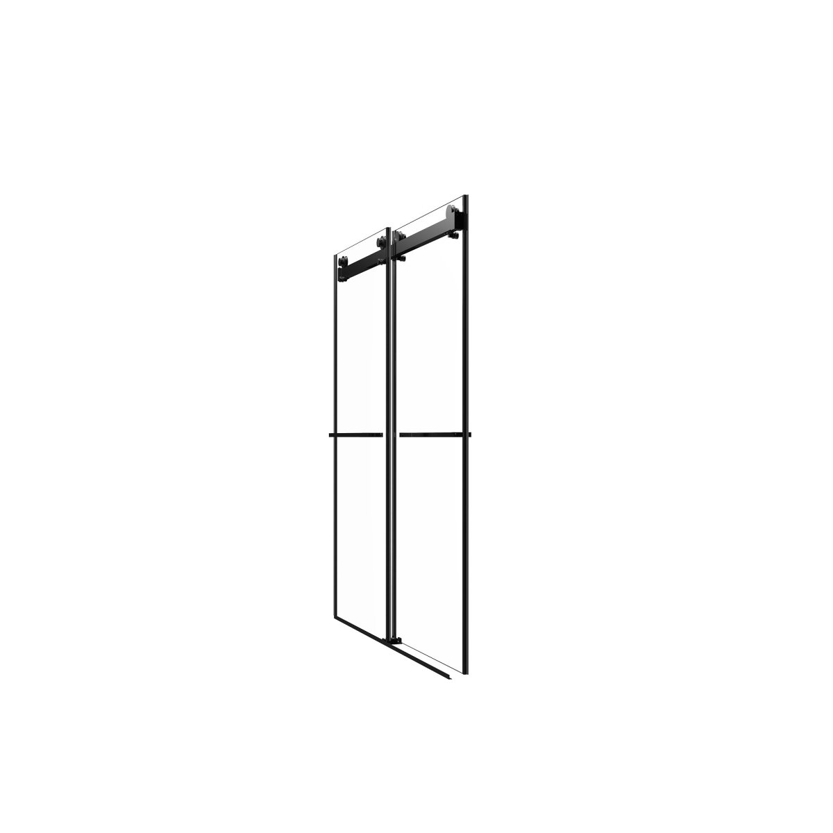 Allsumhome 56" - 60"W x 70"H Frameless Double Sliding Shower Door,8mm Laminated Glass,Tempered Glass Shower Enclosure,Matte Black Buffer