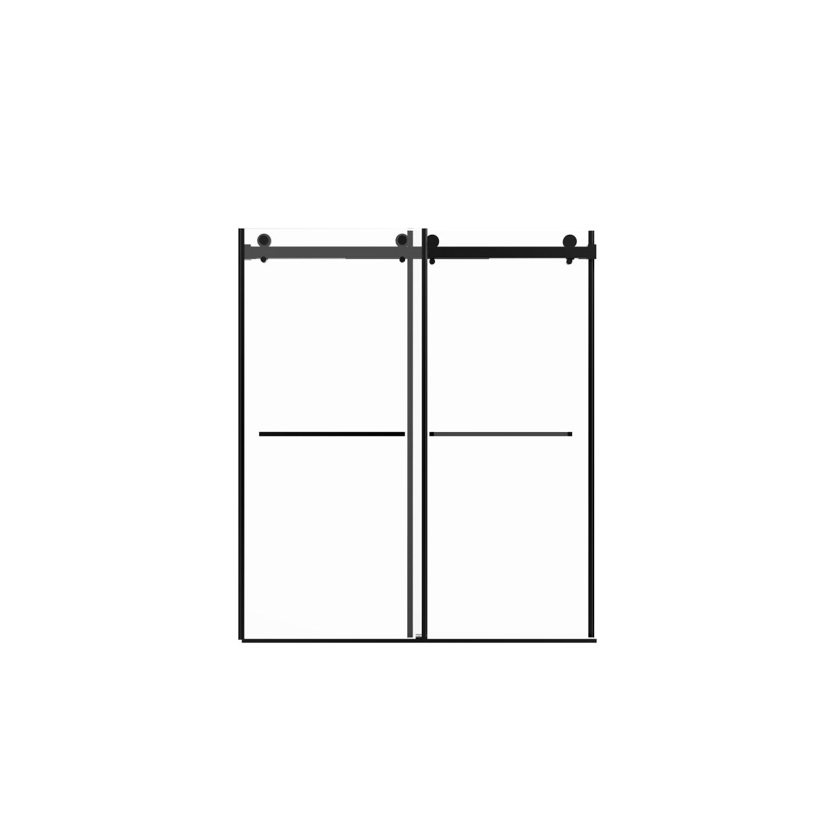 Allsumhome 56" - 60"W x 70"H Frameless Double Sliding Shower Door,8mm Laminated Glass,Tempered Glass Shower Enclosure,Matte Black Buffer