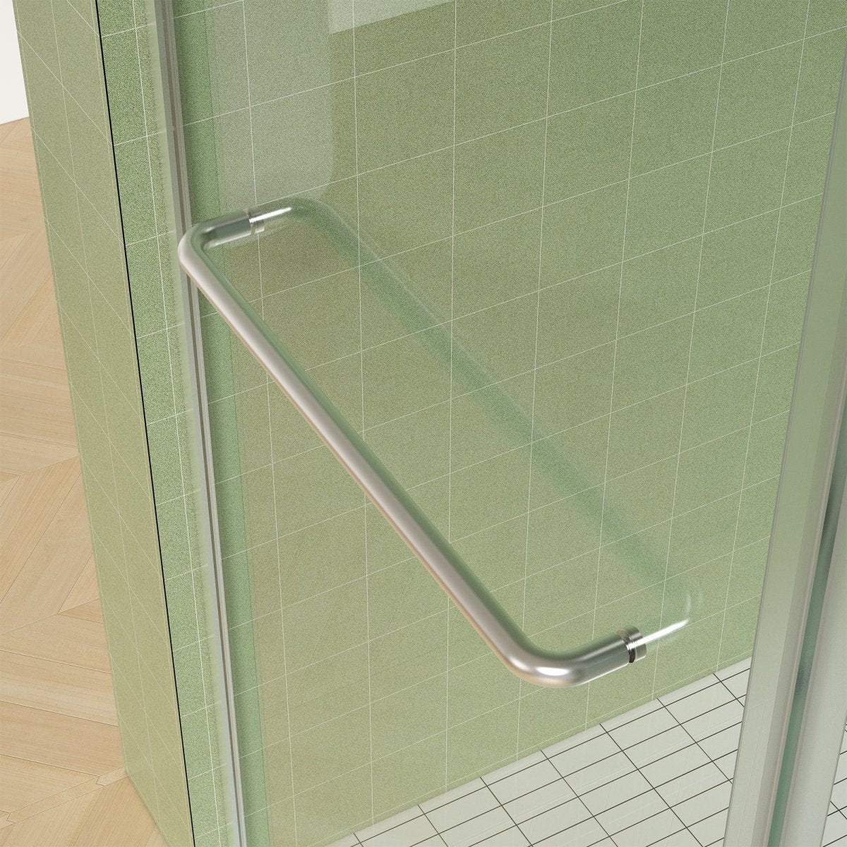 Allsumhome 56" - 60"W x 70"H Frameless Sliding Shower Door,Tempered Glass,Shower Enclosure,Double Side Easy Clean Coat,Brushed Nickel ,Buffer