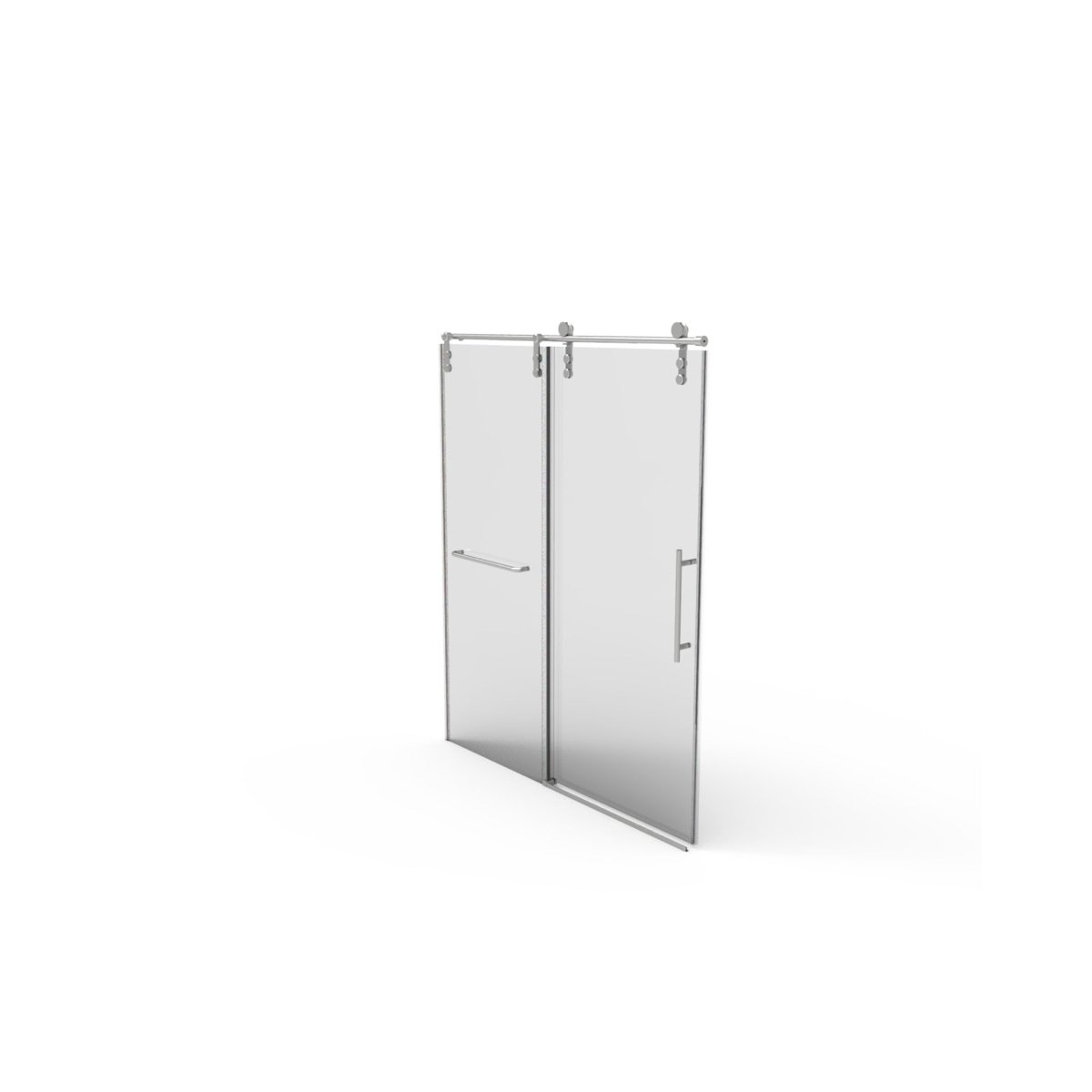 Allsumhome 56" - 60"W x 70"H Frameless Sliding Shower Door,Tempered Glass,Shower Enclosure,Double Side Easy Clean Coat,Brushed Nickel ,Buffer