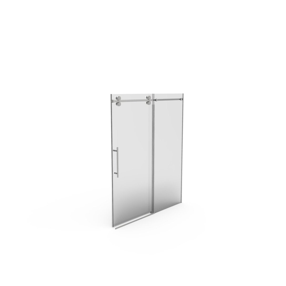 Allsumhome 56" - 60"W x 76"H Frameless Sliding Shower Door,10mm Tempered Glass Shower Enclosure,Double Side Easy Clean Coat,Chrome,Buffer