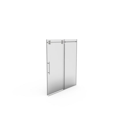 Allsumhome 56" - 60"W x 76"H Frameless Sliding Shower Door,10mm Tempered Glass Shower Enclosure,Double Side Easy Clean Coat,Chrome,Buffer