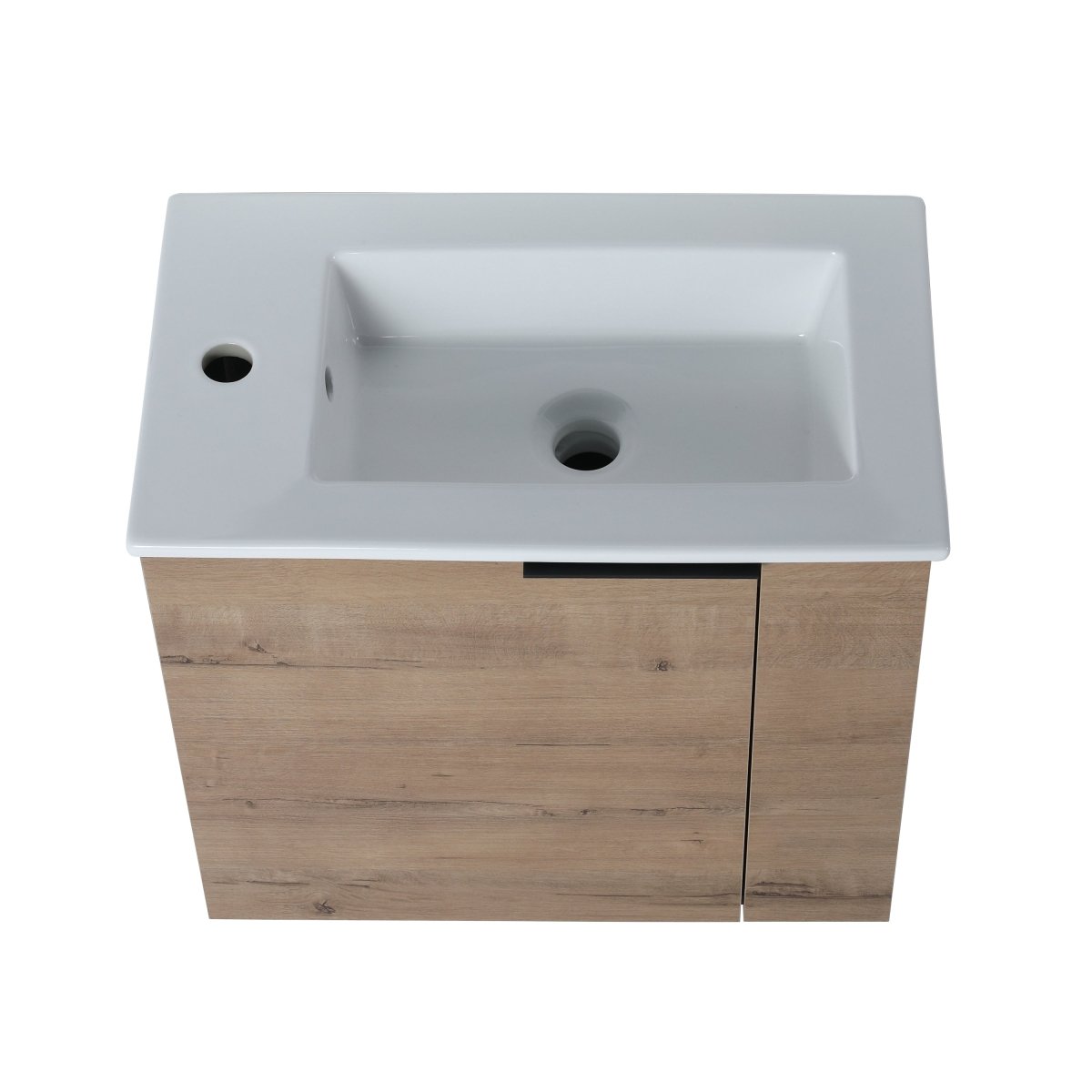 Allsumhome Modern Bathroom Vanity with Sink 22 Inch for Small Bathroom in Imitative Oak,Floating Bathroom Vanity with Soft Close Door