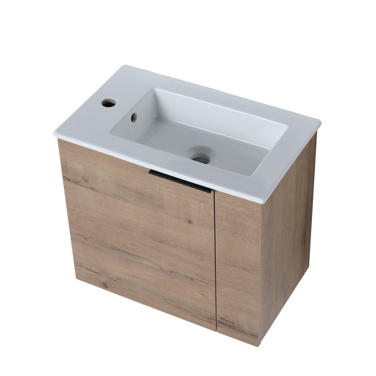 Allsumhome Modern Bathroom Vanity with Sink 22 Inch for Small Bathroom in Imitative Oak,Floating Bathroom Vanity with Soft Close Door