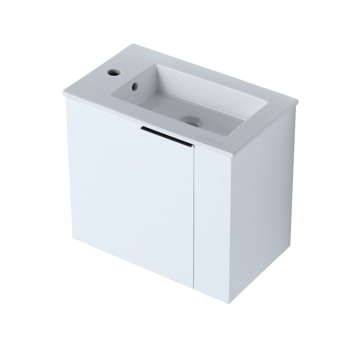 Allsumhome Modern Bathroom Vanity with Sink 22 Inch for Small Bathroom in White,Floating Bathroom Vanity with Soft Close Door