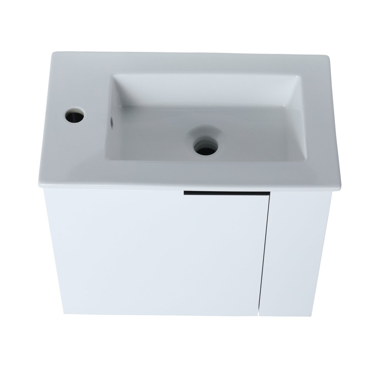 Allsumhome Modern Bathroom Vanity with Sink 22 Inch for Small Bathroom in White,Floating Bathroom Vanity with Soft Close Door