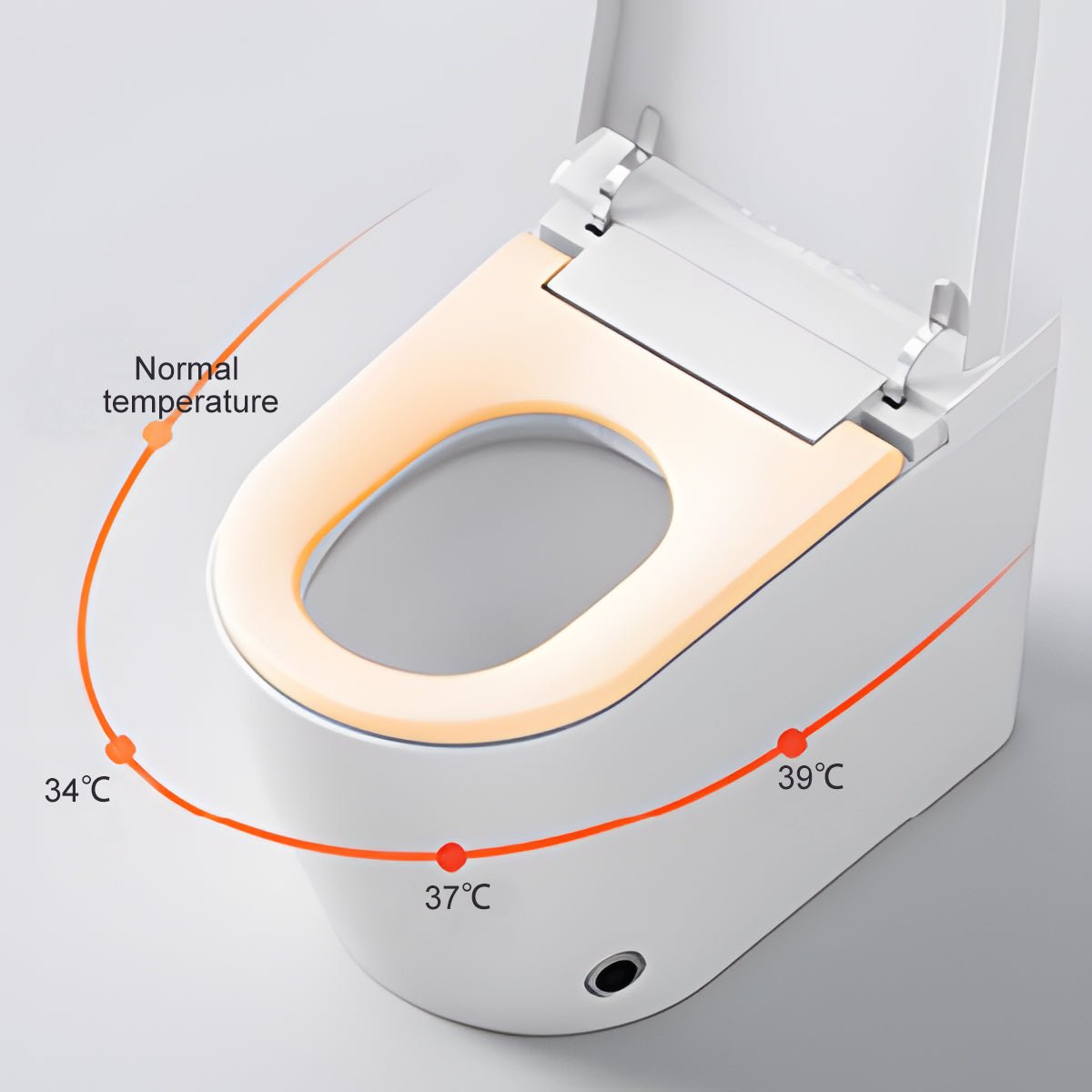 Allsumhome Smart Toilet with 85MM Wider Bidet Seat, Smart Toilet with Bidet Built in, Voice Control, Bubble Shield, AUTO Dual Flush,Tankless Toilet with Warm Air Dryer, Wireness Remote Control, White