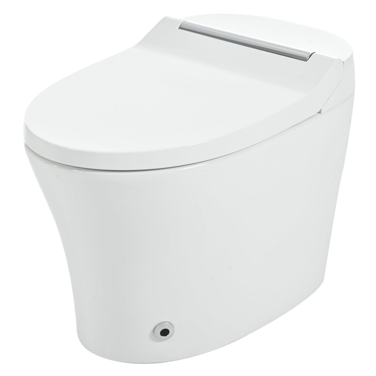 Allsumhome Smart toilet with Built - in Adjustable Temp Heated Seat, Auto Flush, 1.28 GPF, Foot sensor Flush, White Night Light