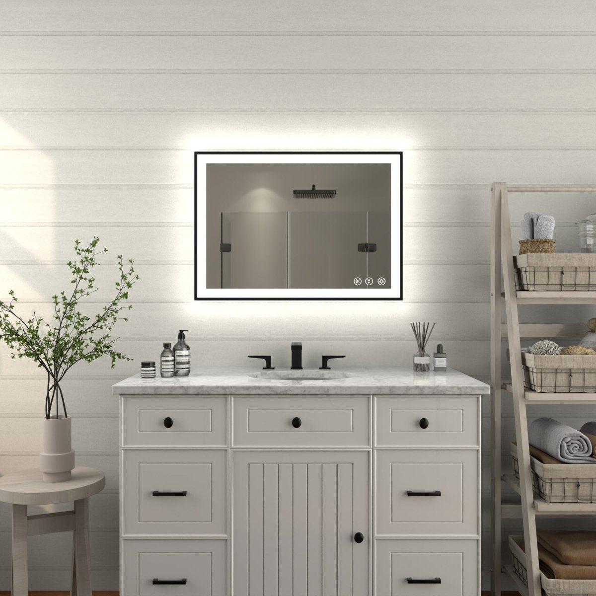 Apex - Noir 20"x28" Framed LED Lighted Bathroom Mirror