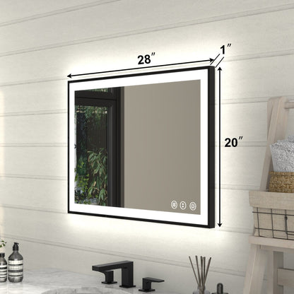 Apex - Noir 20"x28" Framed LED Lighted Bathroom Mirror