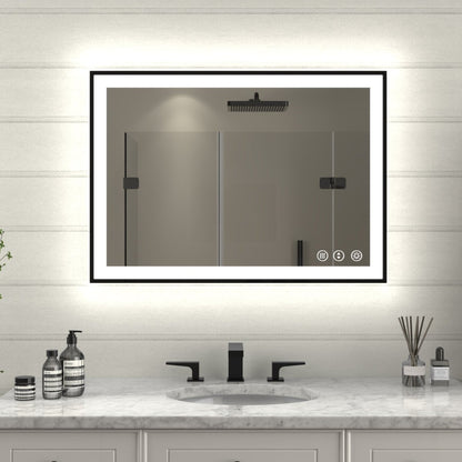 Apex - Noir 20"x28" Framed LED Lighted Bathroom Mirror