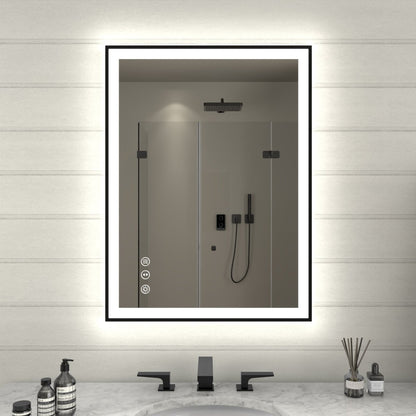Apex - Noir 24"x32" Framed LED Lighted Bathroom Mirror