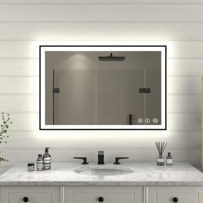 Apex - Noir 24"x36" Framed LED Lighted Bathroom Mirror
