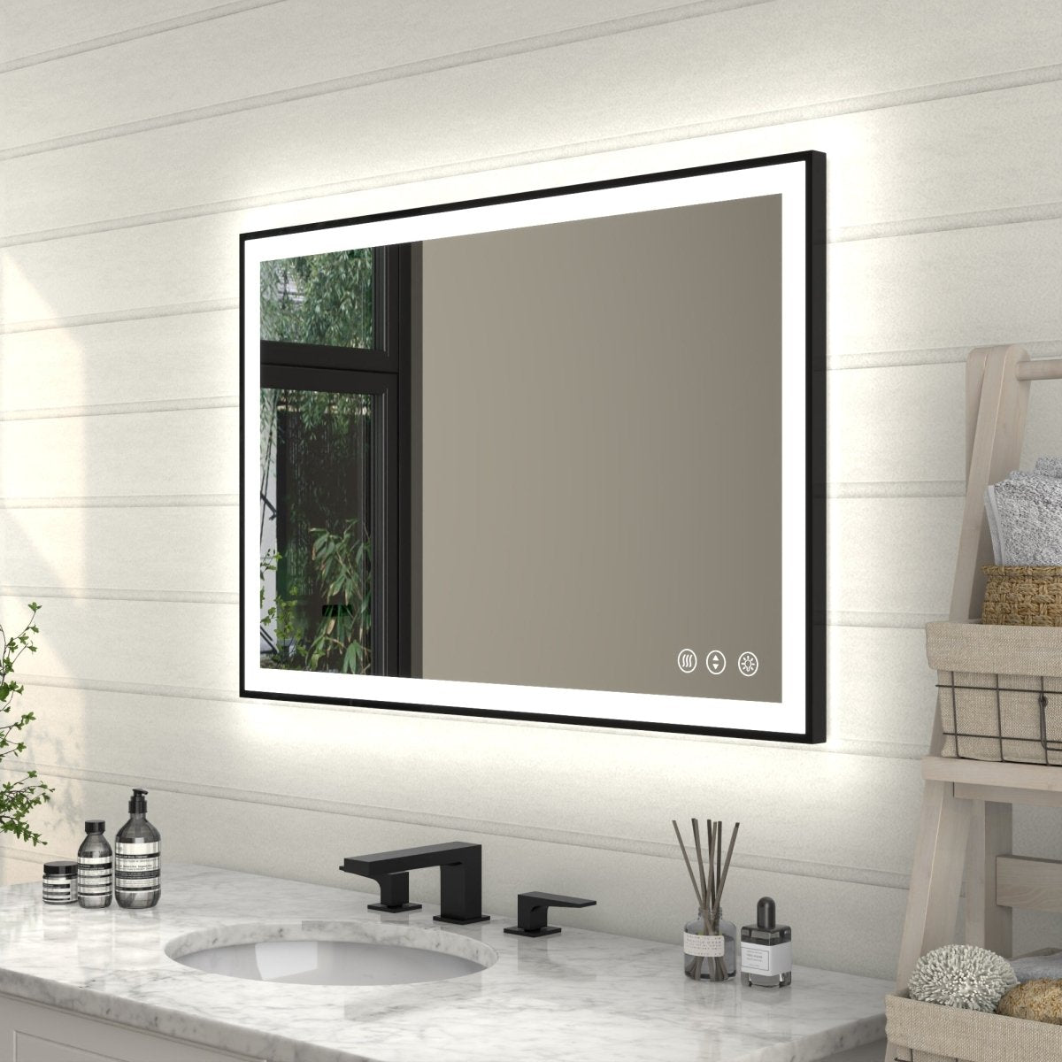 Apex - Noir 24"x36" Framed LED Lighted Bathroom Mirror