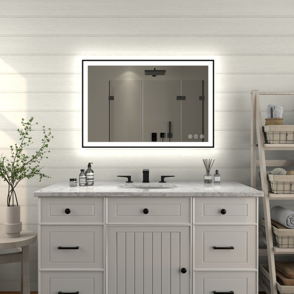 Apex - Noir 24"x36" Framed LED Lighted Bathroom Mirror