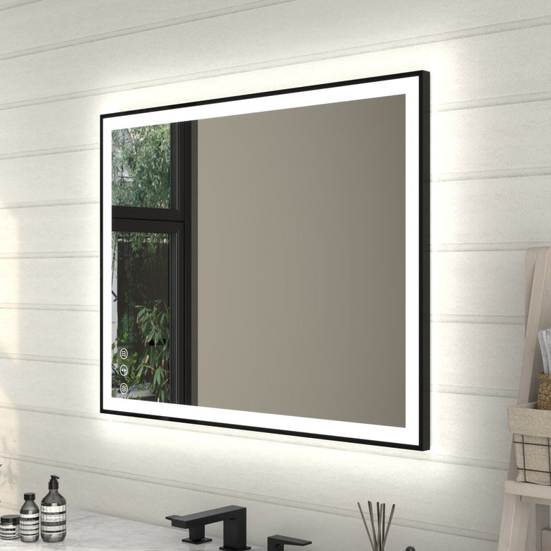 Apex - Noir 28"x36" Framed LED Lighted Bathroom Mirror