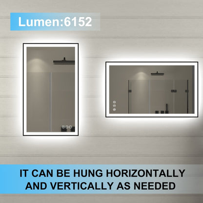 Apex - Noir 40"x24" Framed LED Lighted Bathroom Mirror