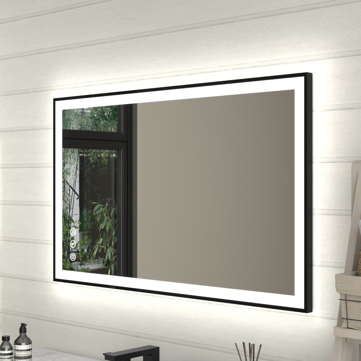 Apex - Noir 40"x24" Framed LED Lighted Bathroom Mirror