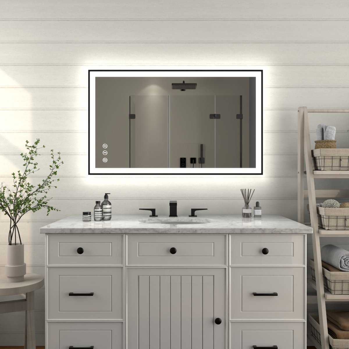 Apex - Noir 40"x24" Framed LED Lighted Bathroom Mirror