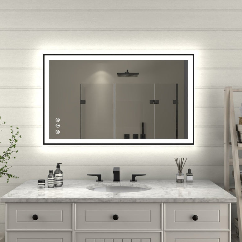 Apex - Noir 40"x24" Framed LED Lighted Bathroom Mirror