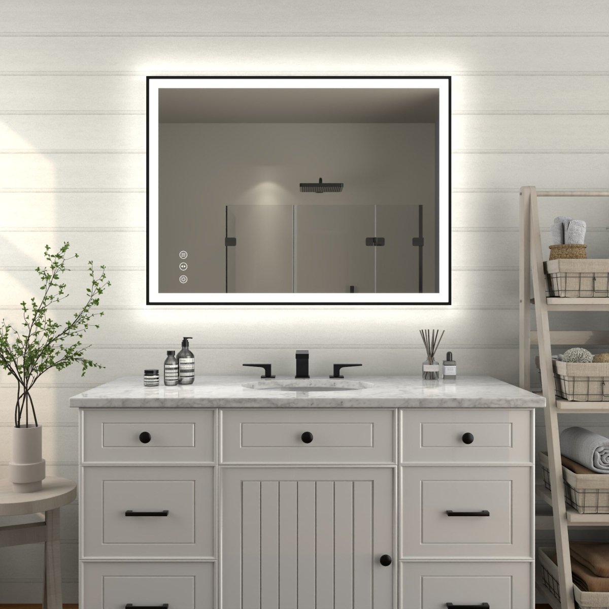 Apex - Noir 40"x30" Framed LED Lighted Bathroom Mirror