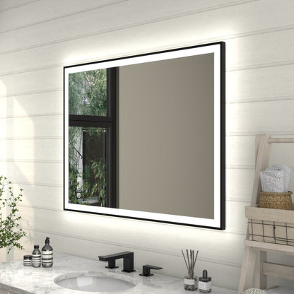 Apex - Noir 40"x30" Framed LED Lighted Bathroom Mirror