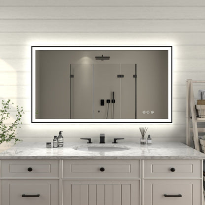 Apex - Noir 55"x30" Framed LED Lighted Bathroom Mirror