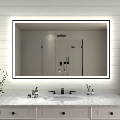 Apex - Noir 60"x36" Framed LED Lighted Bathroom Mirror