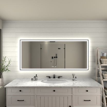 Apex - Noir 72"x32" Framed LED Lighted Bathroom Mirror