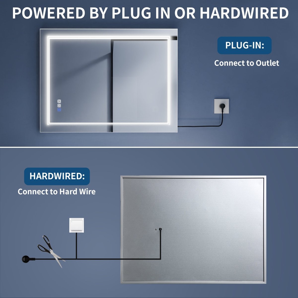 Ascend - M1d 24" x 32" Led Bathroom Mirror with Aluminum Frame