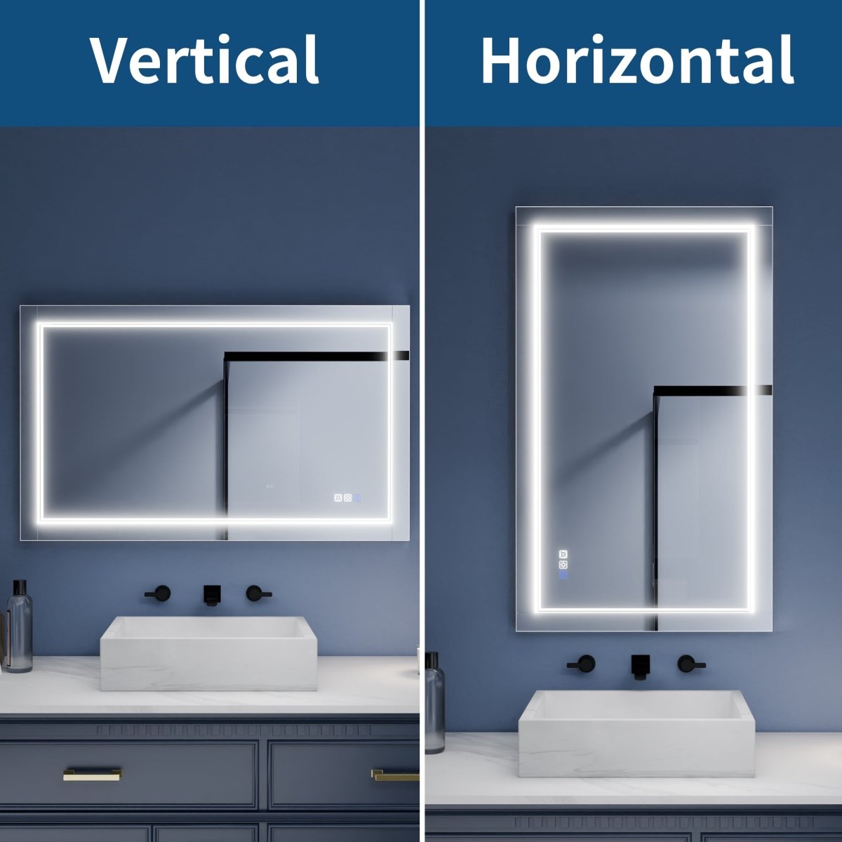 Ascend - M1d 40" x 24" Led Bathroom Mirror with Aluminum Frame