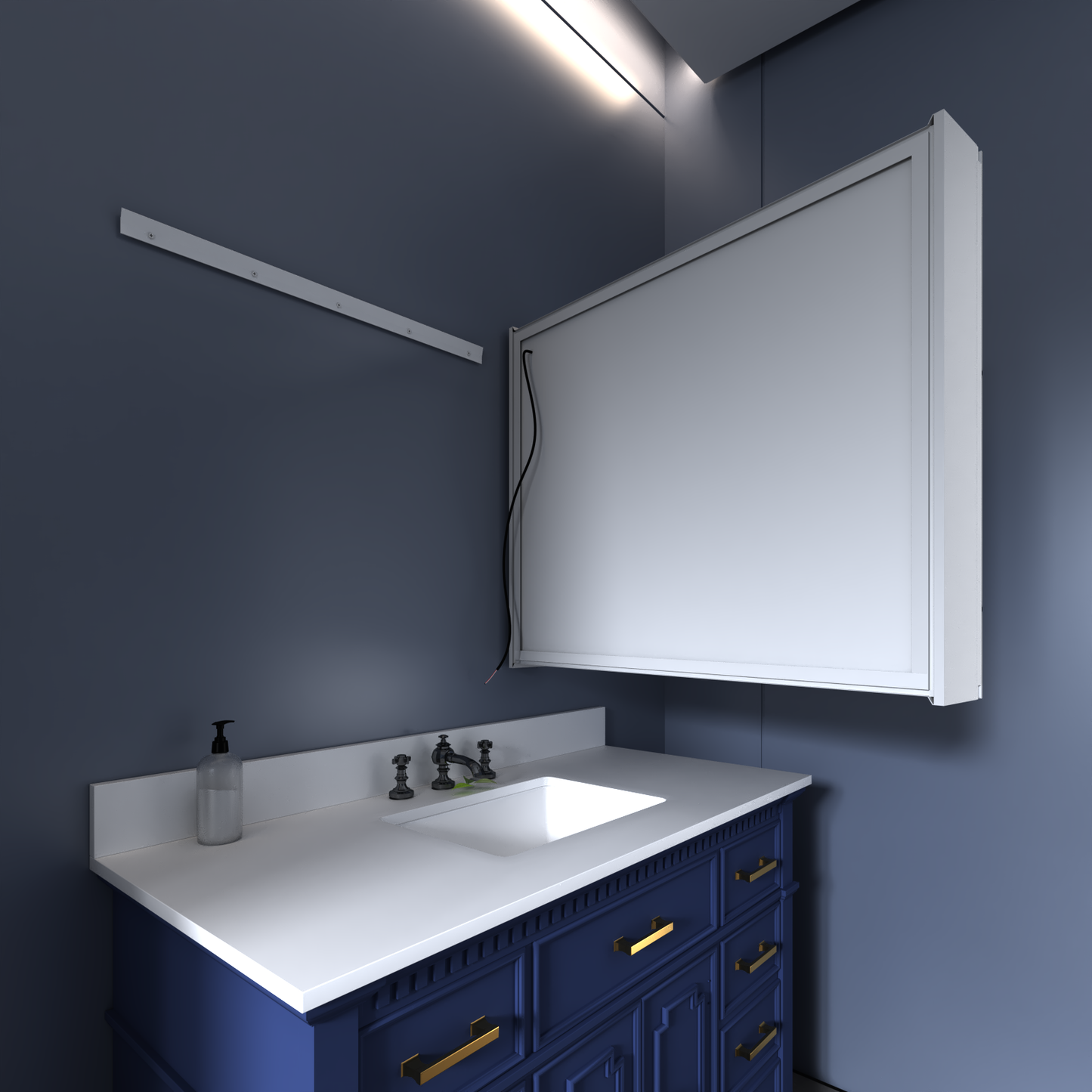 Boost-M2 60" W x 32" H LED Lighted Bathroom Medicine Cabinet with Mirror Recessed or Surface led Medicine Cabinet