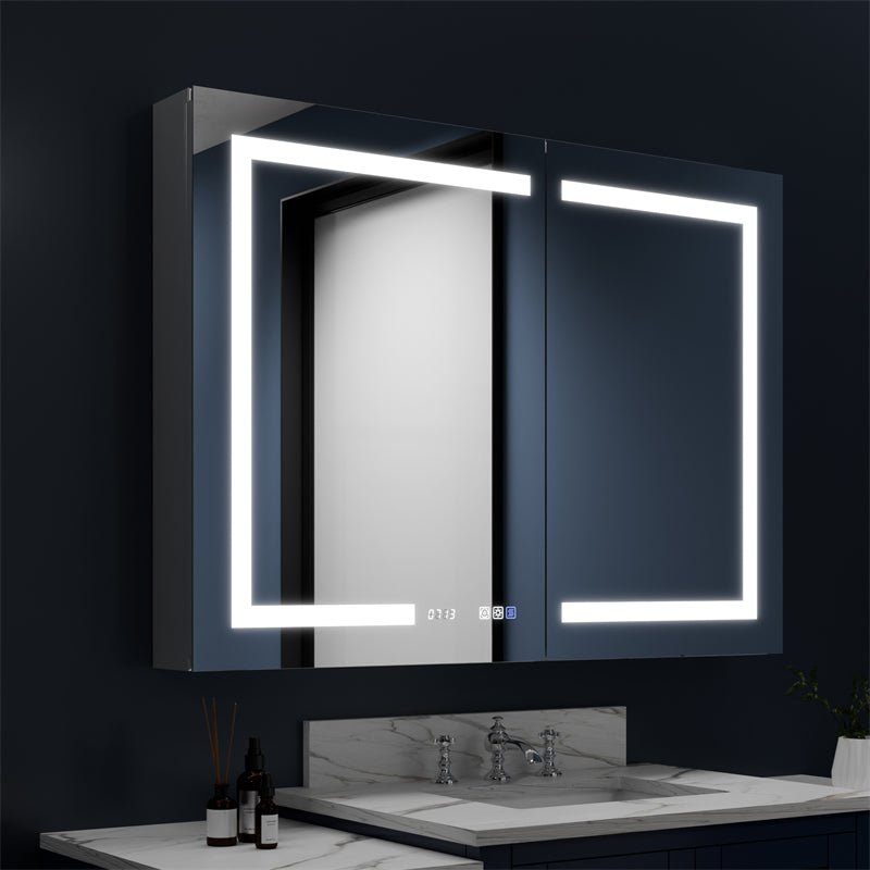 Boost - M2 44" W x 32" H Bathroom Light Medicine Cabinets with Vanity Mirror Recessed or Surface