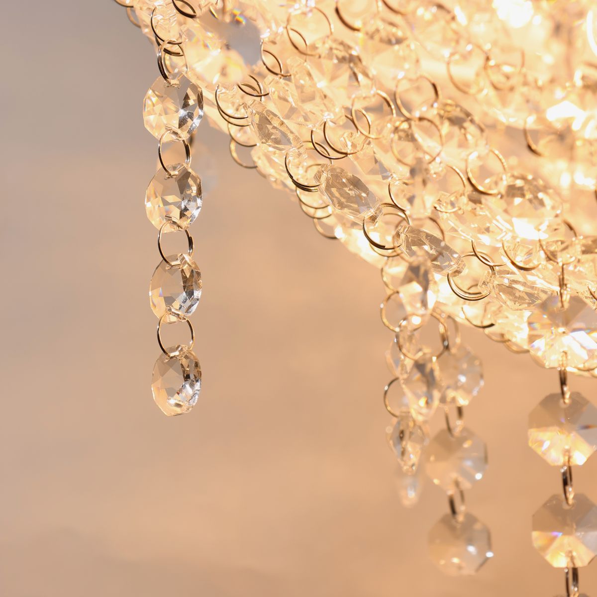 ES-DIY Modern Crystal Pendant Light Fixture Finish,Lighting Crystal Chandelier for Living Room,LED Kitchen Lighting,Hallway,Matte Black