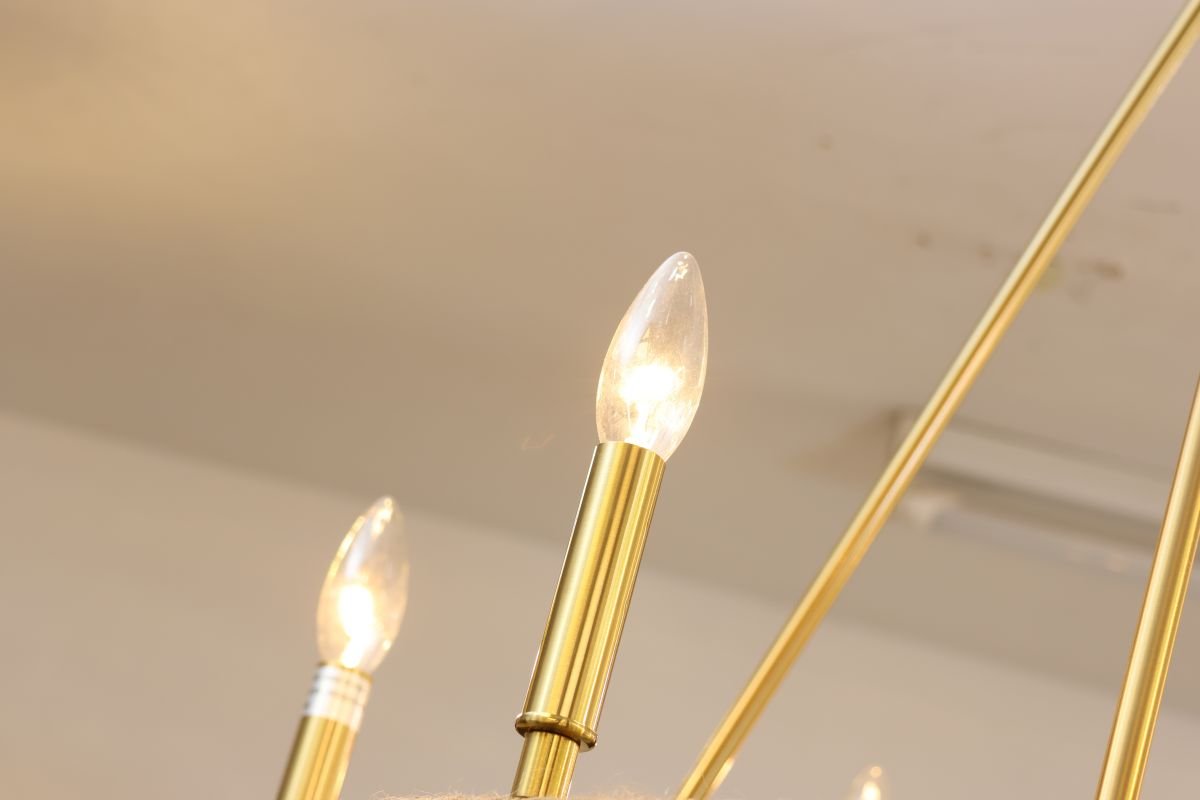 ES-DIY Modern Crystal Pendant Light Fixture,Finish Hanging Lighting Crystal Chandelier for Living Room,LED Kitchen Lighting,Candle shape