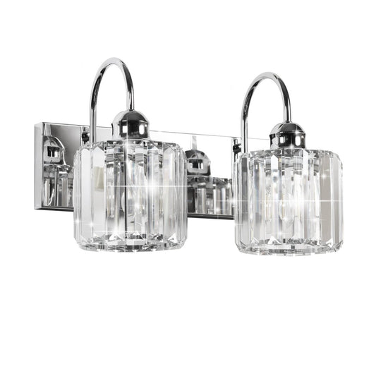 ExBrite 12" 2 - Light Vanity Light with Crystal Design, Chrome